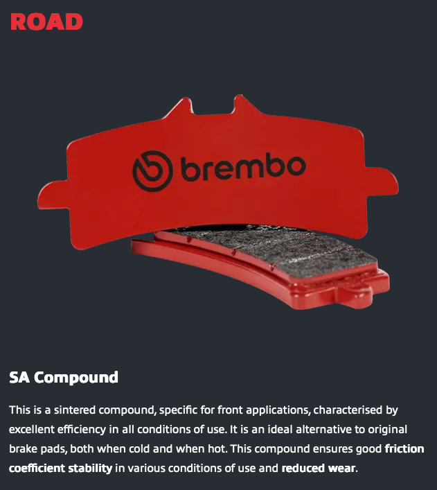 * Brembo OEM "C Shape pads" * Price per Calliper