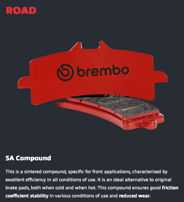* Brembo OEM "C Shape pads" * Price per Calliper