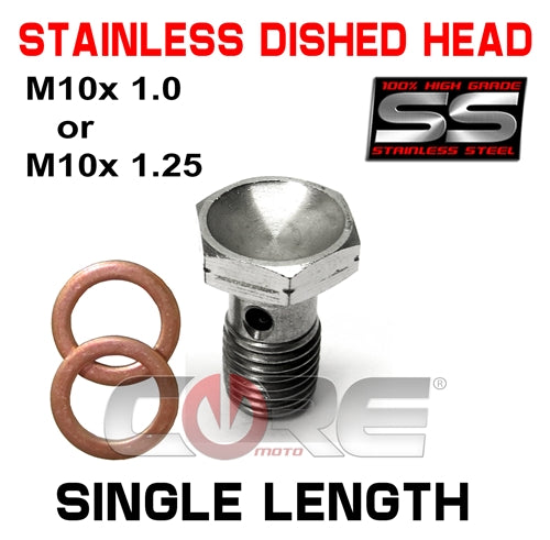 STAINLESS SINGLE LENGTH BANJO BOLT