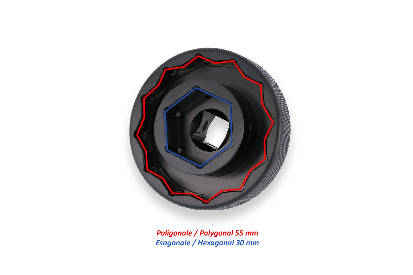 Socket drive tool for front and rear wheel nuts DUCATI 30mm / 55mm