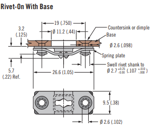 Dzus Receptacle Style: Rivet-on Kit X6