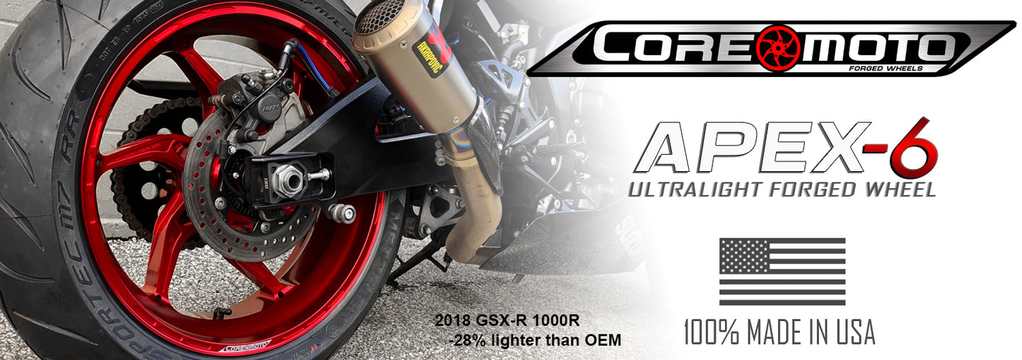 APEX-6 FORGED CORE MOTO WHEELS ( 6" Rear Rims )