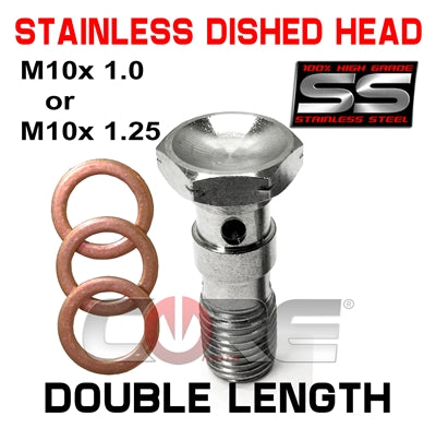 STAINLESS DOUBLE LENGTH BANJO BOLTS