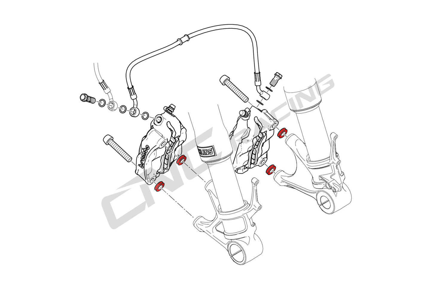 FRONT BRAKE CALIPER SPACERS KIT