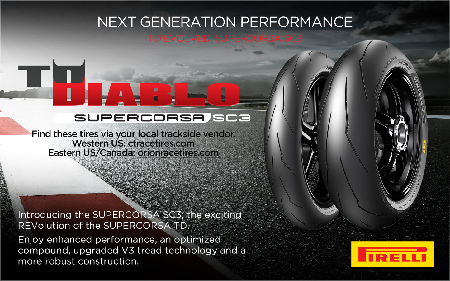 Trackday - Pirelli - Diablo Supercorsa TD Track Day DOT SC3 v3 & v4  ( Delivery April 2024 )